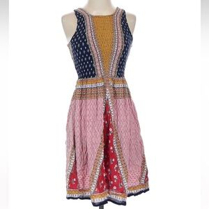 PATRONS OF PEACE BOHO PATCHWORK DRESS HIPPIE SUMMER FESTIVAL DRESS SIZE SMALL